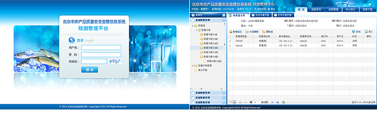 北京市农产品质量安全监管信息系统五个平台系列界面 ui设计